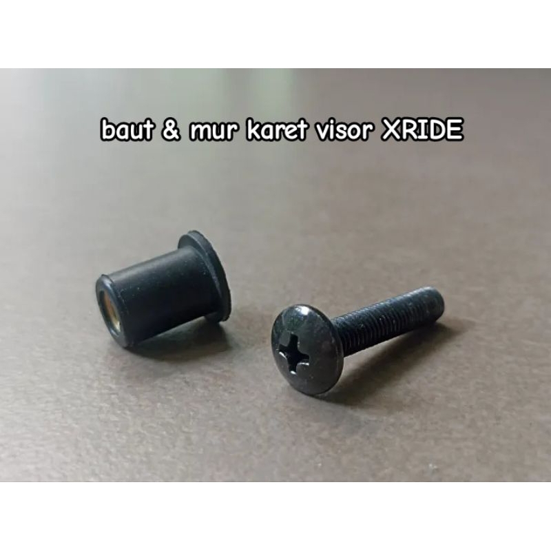 1 PC - Baut Dan Mur Karet Tipis Ganjel Visor Body Xride Ninja Rr