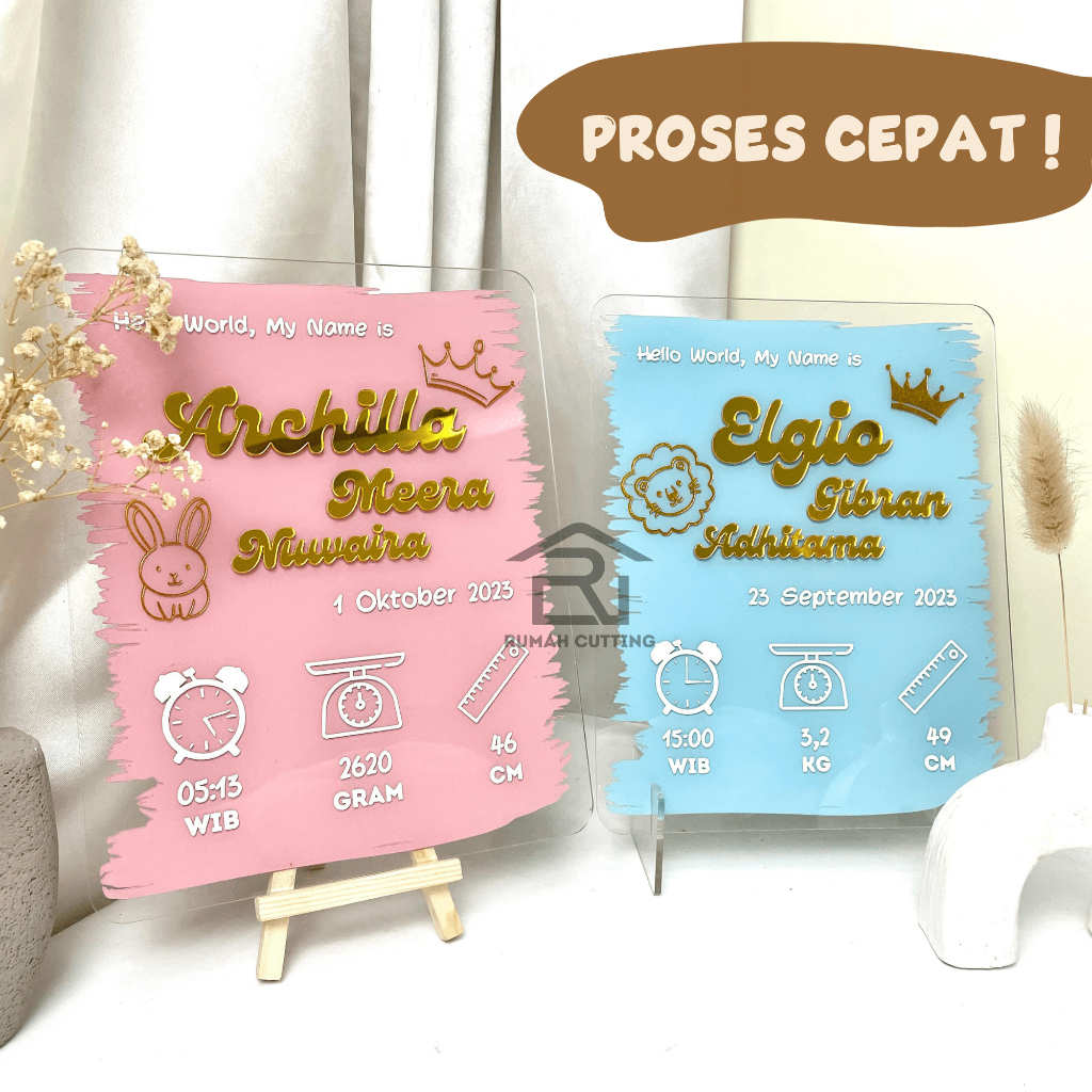 BABY BOARD CUSTOM BABY BORN Hospital Board Acrylic Akrilik Letter Board hiasan kamar anak bayi Papan