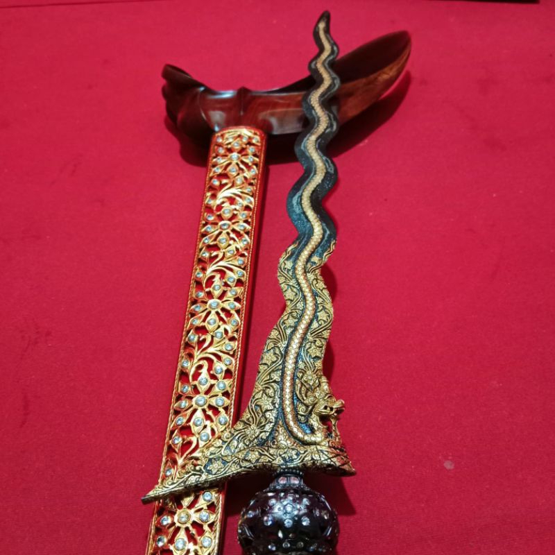 Masterpiece Keris Nogo Sosro Kinatah Sepuh Emas Kamarogan Era PB XII
