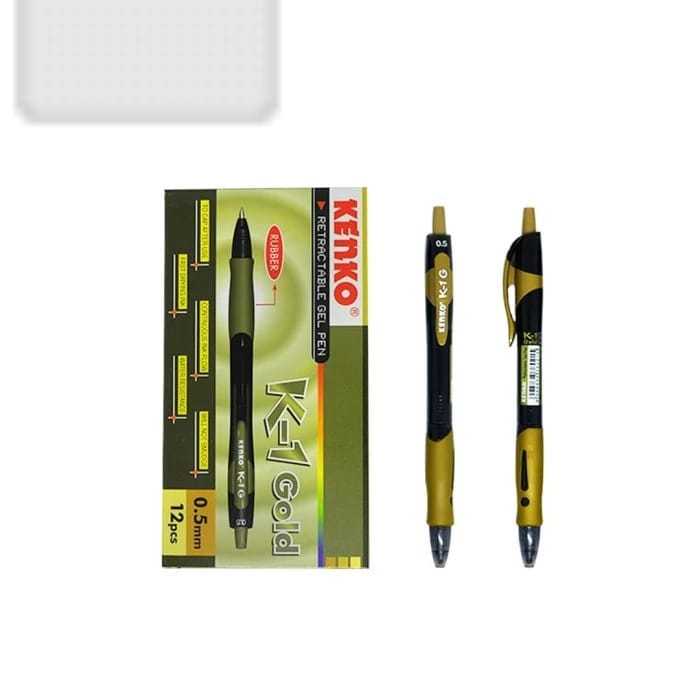 

V2_KENKO - K1 Hitam,Biru,Gold HitaM Pulpen Bolpen Ball Point Gel Pen 0.5mm