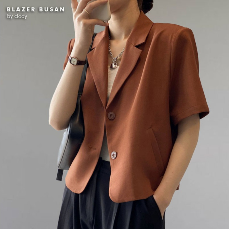 BLAZER BUSAN | Blazer Jacket Outer Design Korean Style Dengan Kancing Outfit Korean Office by clody