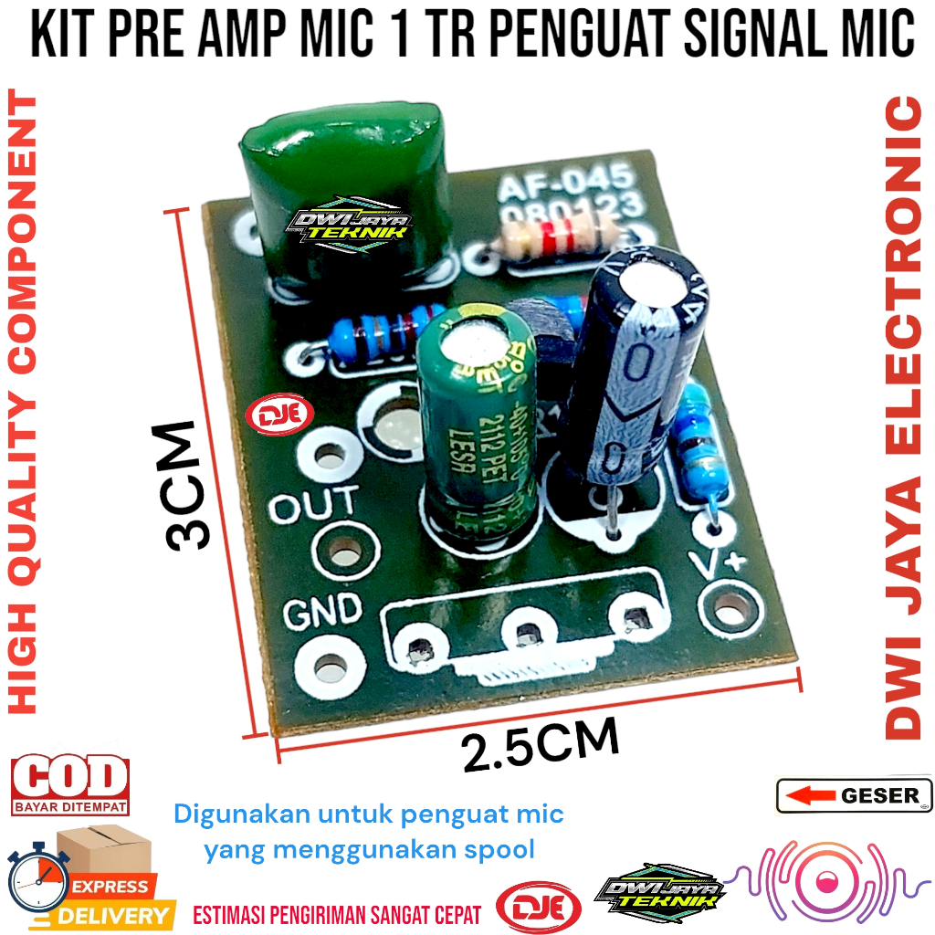 Kit Preamp Mic Mik Pre Amp Mic Penguat Sinyal Mic 1 TR