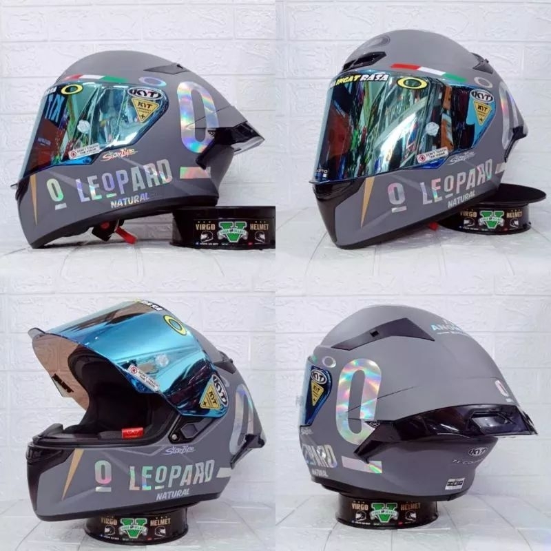 Helm Full Face KYT TT COURSE Matt Gorila Paket Ganteng Leopard