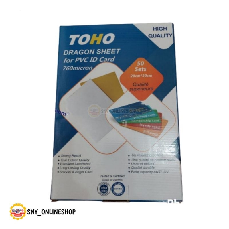 

Sheet Kertas PVC ID Card A4 Isi 50 Sheet Bahan ID Card Tebal 20×30cm TOHO