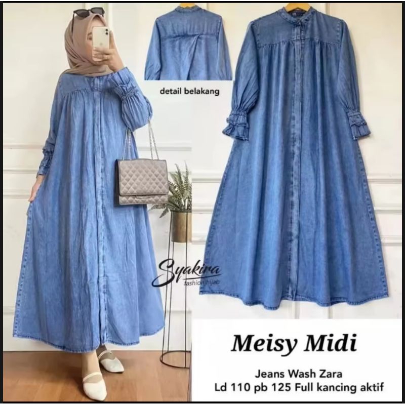 Meisy Midi dress Jeans Jumbo // Dress Jeans Wanita