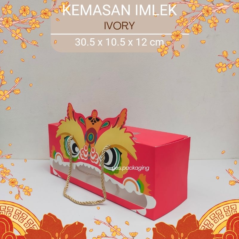 

[30,5x10,5x12cm] IVORY Box Kotak Kemasan Dus Imlek Sincia Chinese New Year