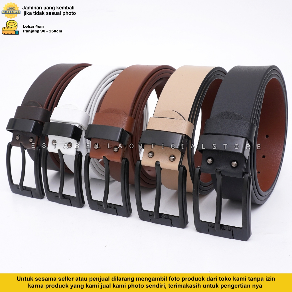 Ikat Pinggang Kulit Pria Dan Wanita sabuk Kulit Pria Jumbo Lebar 4cm