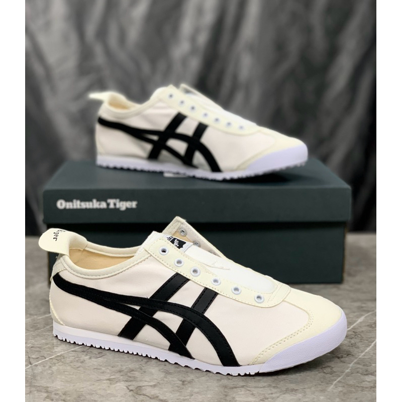 Sepatu Onitsuka Slip On White Black