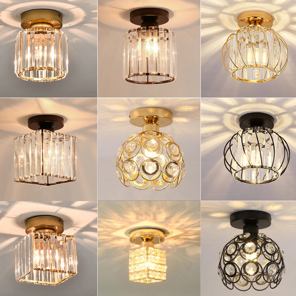 GoO Lampu Plafon LED Termasuk bola lampuLampu Gantung Kristal Bulat Lampu Hias Rumah Ruang Tamu Kama