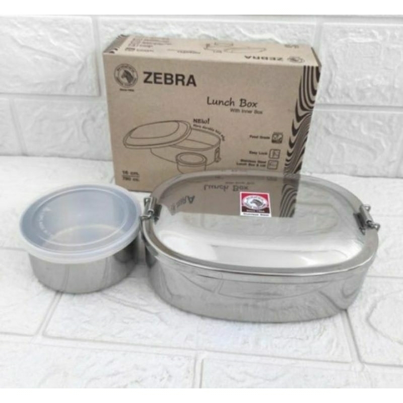 ZEBRA LUNCH BOX 16 CM 152016 KOTAK BEKAL MAKAN STAINLESS STEEL