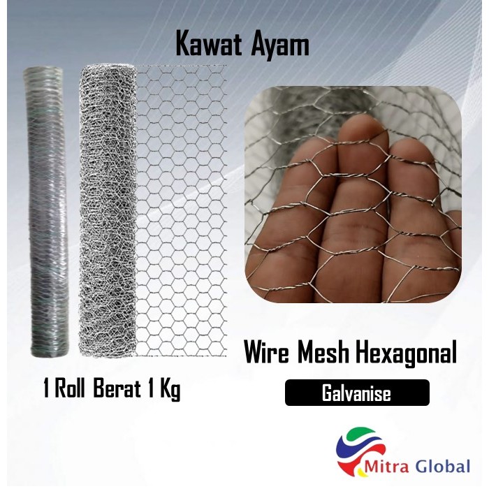 Kawat Ayam 1/2" Inch Kawat Loket Cor Galvanis 7 M Harga 1 Roll Murah