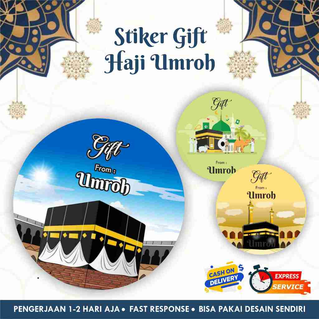 

[170 pcs] Stiker Gift from Umroh cromo bulat / Label souvenir