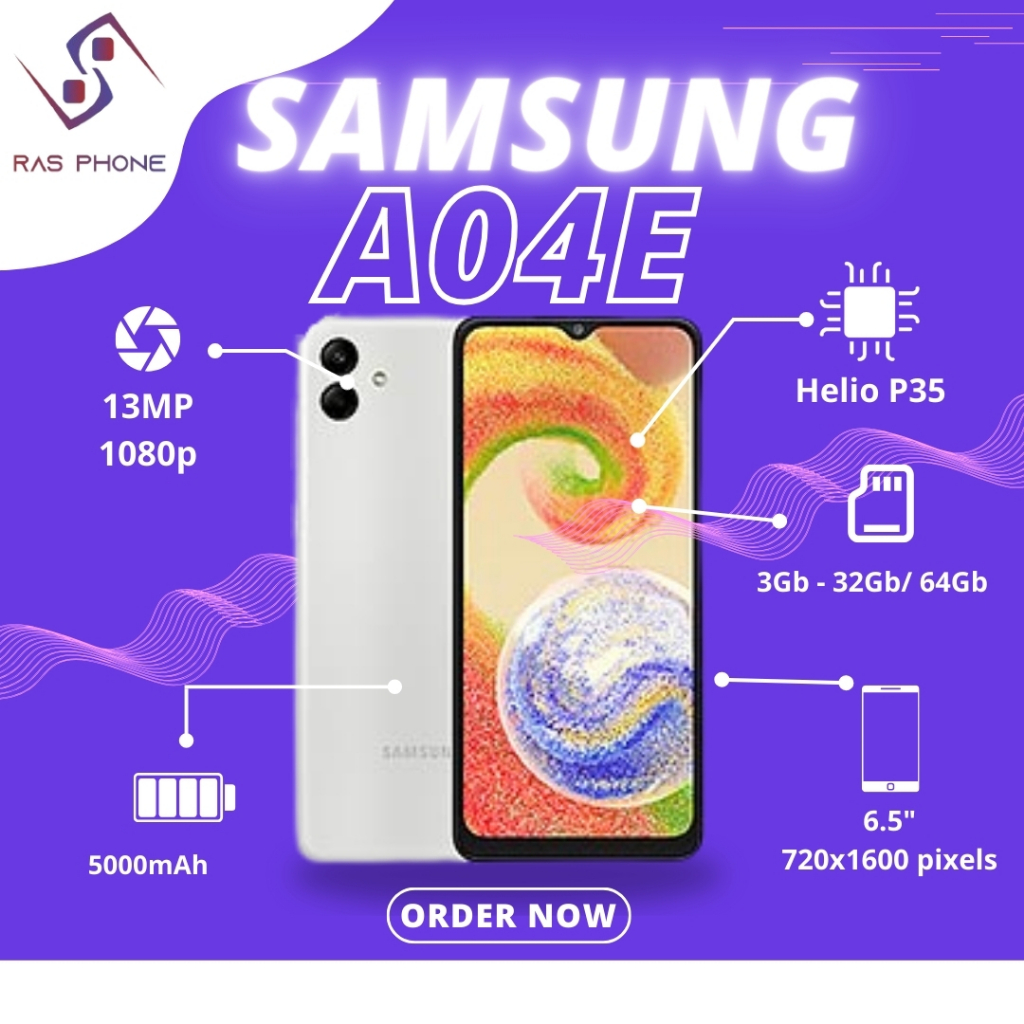 Samsung A04 4/64 & A04E 3/32 & A04E 3/64 Garansi Resmi Samsung SEIN 1 Tahun