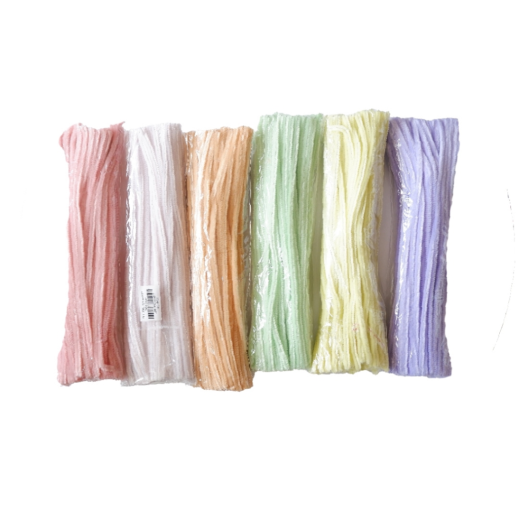

(100 pcs) Pipe Cleaner kawat bulu mercy PASTEL/kawat bulu macaron/kawat bulu pastel