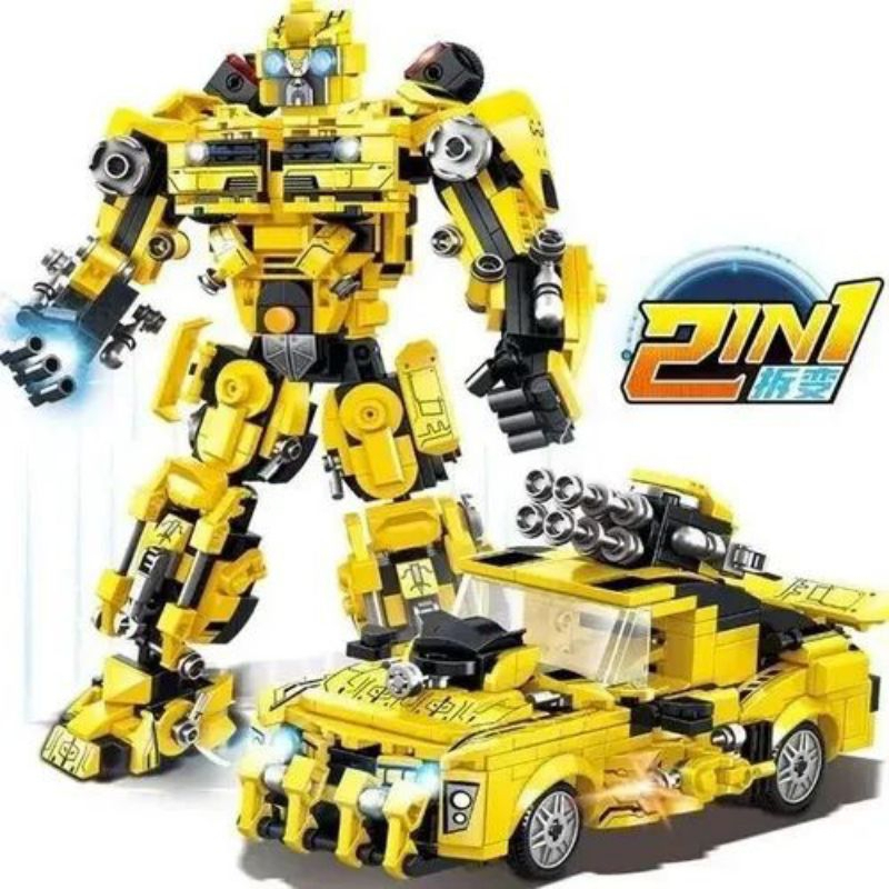 Lego Transformers Bumblebee/MAINAN ANAK EDUKATIF/BONGKAR PASANG TRANSFORMER ROBOT BUMBLEBEE 2IN1 ( 9