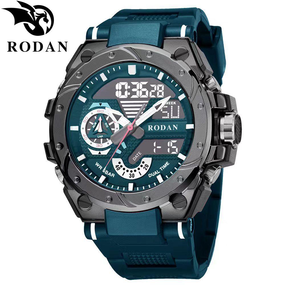 RODAN Sport 8060 Original Arloji Jam Tangan Pria Dual Time Rubber