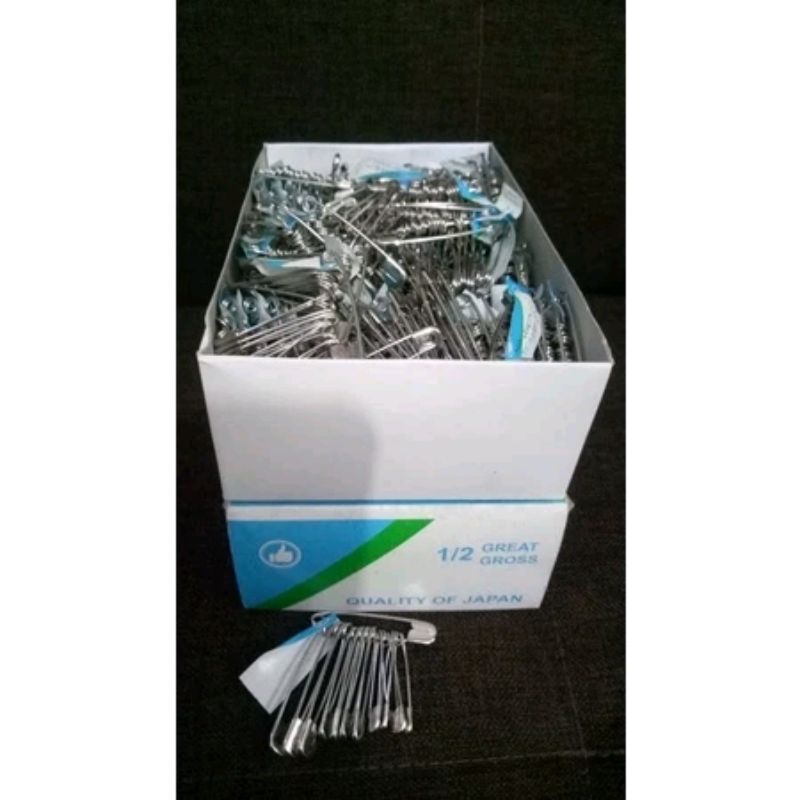 1box 72 lusin peniti jepang great gross / peniti great gross / peniti silver standar / peniti