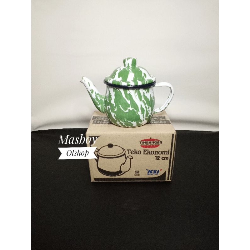 1 Set Teko Enamel Burik Blirik+Mug 7 cm / Barang Jadul Antik