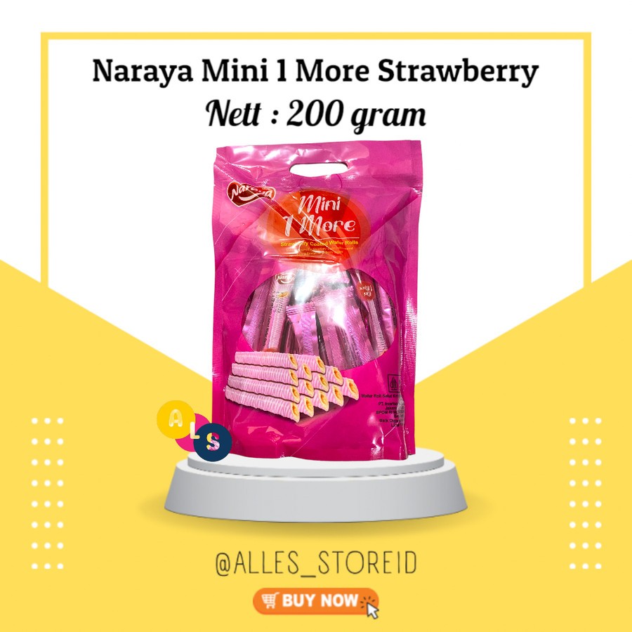

Naraya Mini 1 More Strawberry/Naraya Wafer Roll Rasa Stroberi
