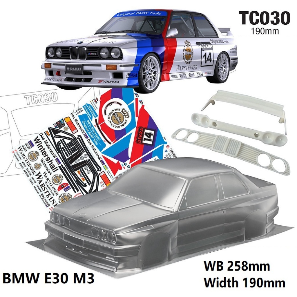 Team C BMW E30 1/10 Clear Body Shell Rc Drift Rally