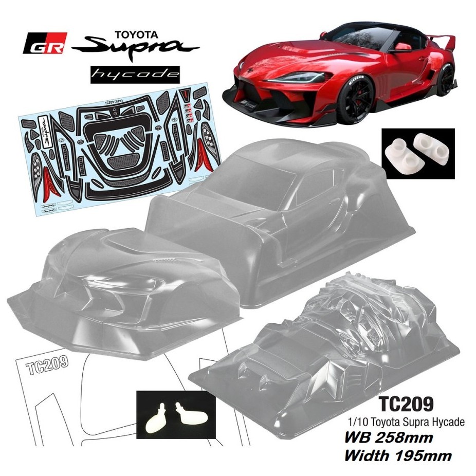 Team C Toyota Supra Hycade 1/10 Clear Body Shell Rc Drift Rally