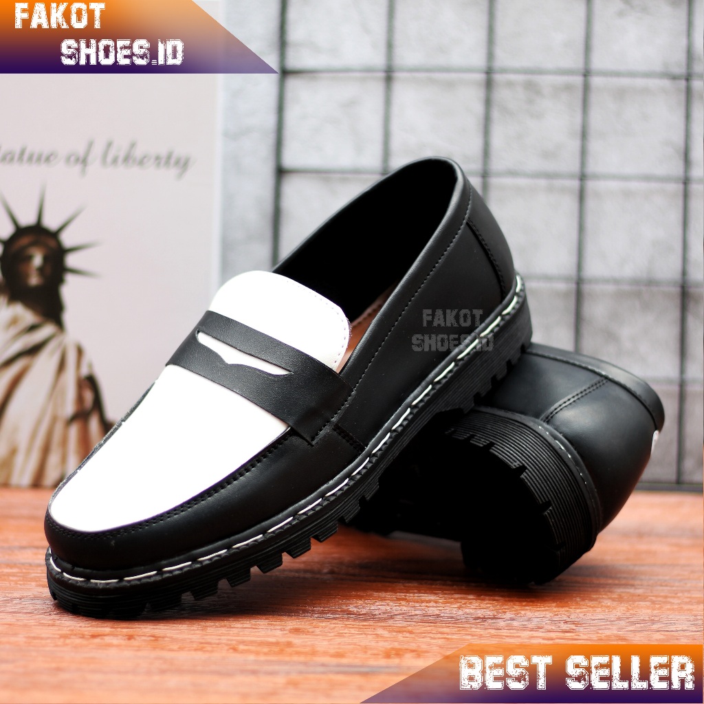 FAKOT SHOES BYEOL - Sepatu Docmart Low Boots Formal Pantofel Kerja Casual Hitam Pria