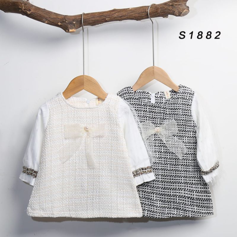 dress baby tweed anak import
