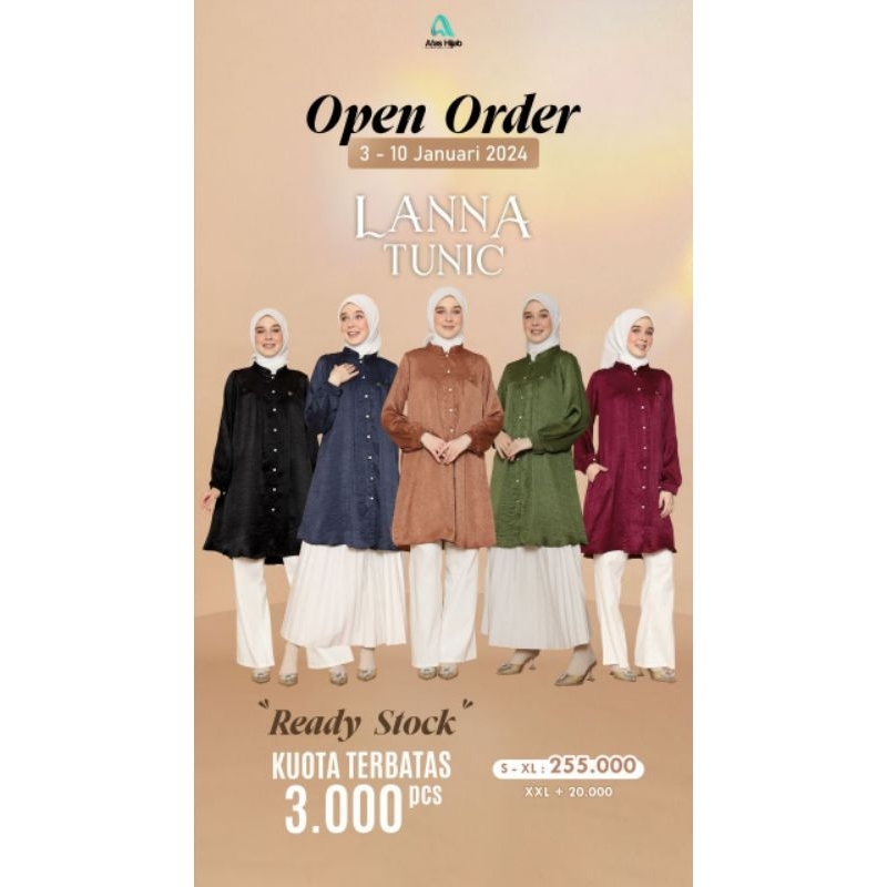 Moslem Ori Atasan Pakaian Muslim Wanita Anti Kusut Lanna Tunic By Afas Hijab (Ready Please Cekstok)