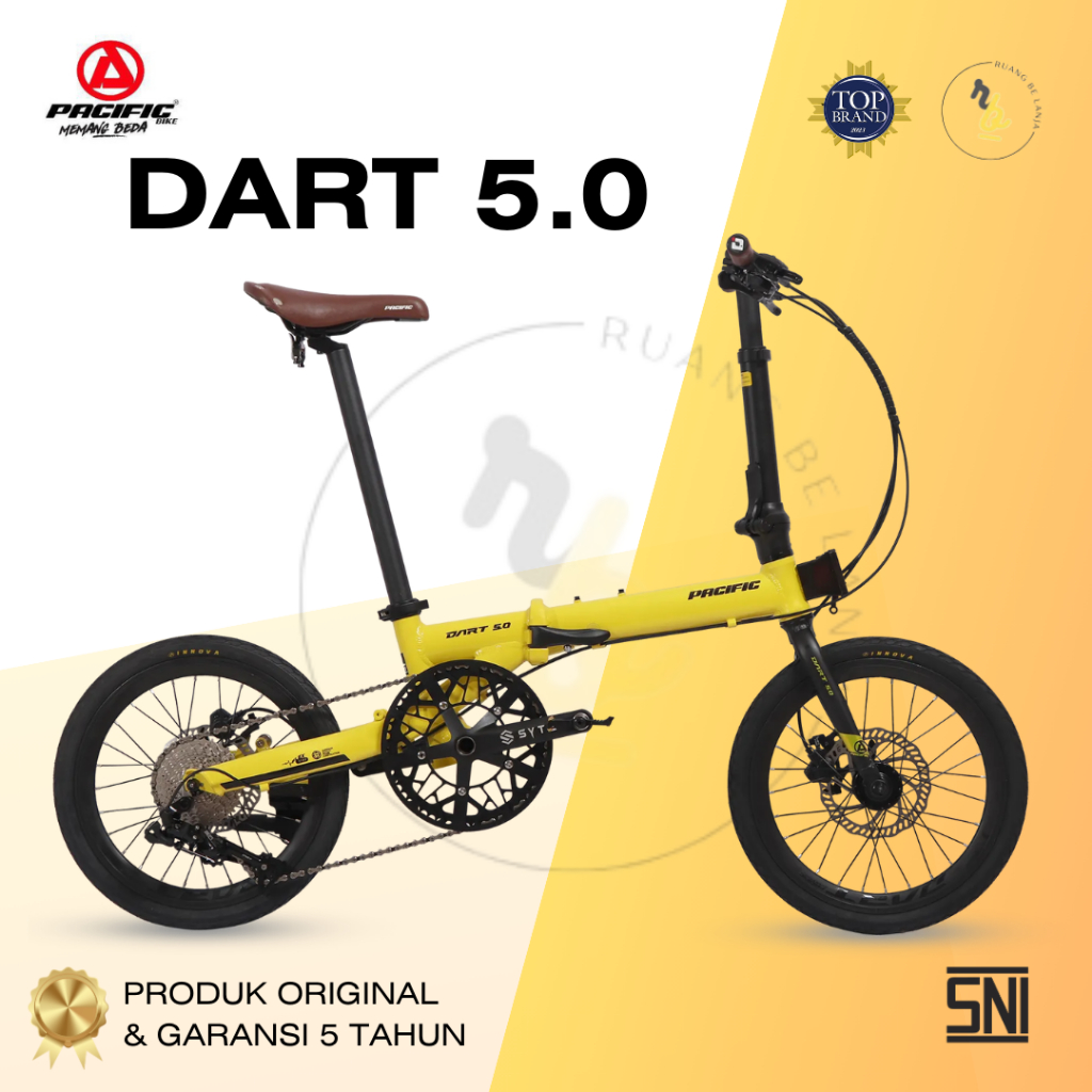 Sepeda Lipat Ukuran 16 Inch DART 5.0 (11 Speed/Hydraulic Discbrake) Folding Bike Pacific