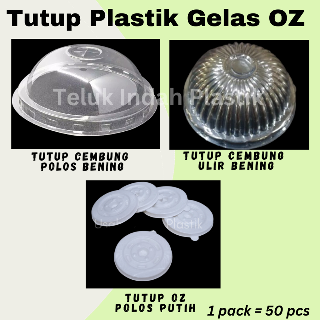 (50pcs) Tutup Plastik Gelas Oz / Lid Cup 12oz 14oz 16oz / Tutup Plastik