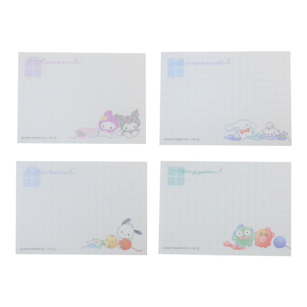 

RB Mini Memo Pad Sanrio Stuffed Dolls Kuromi Cinnamoroll Pochacco Hangyodon Nuizukuri Note Kecil