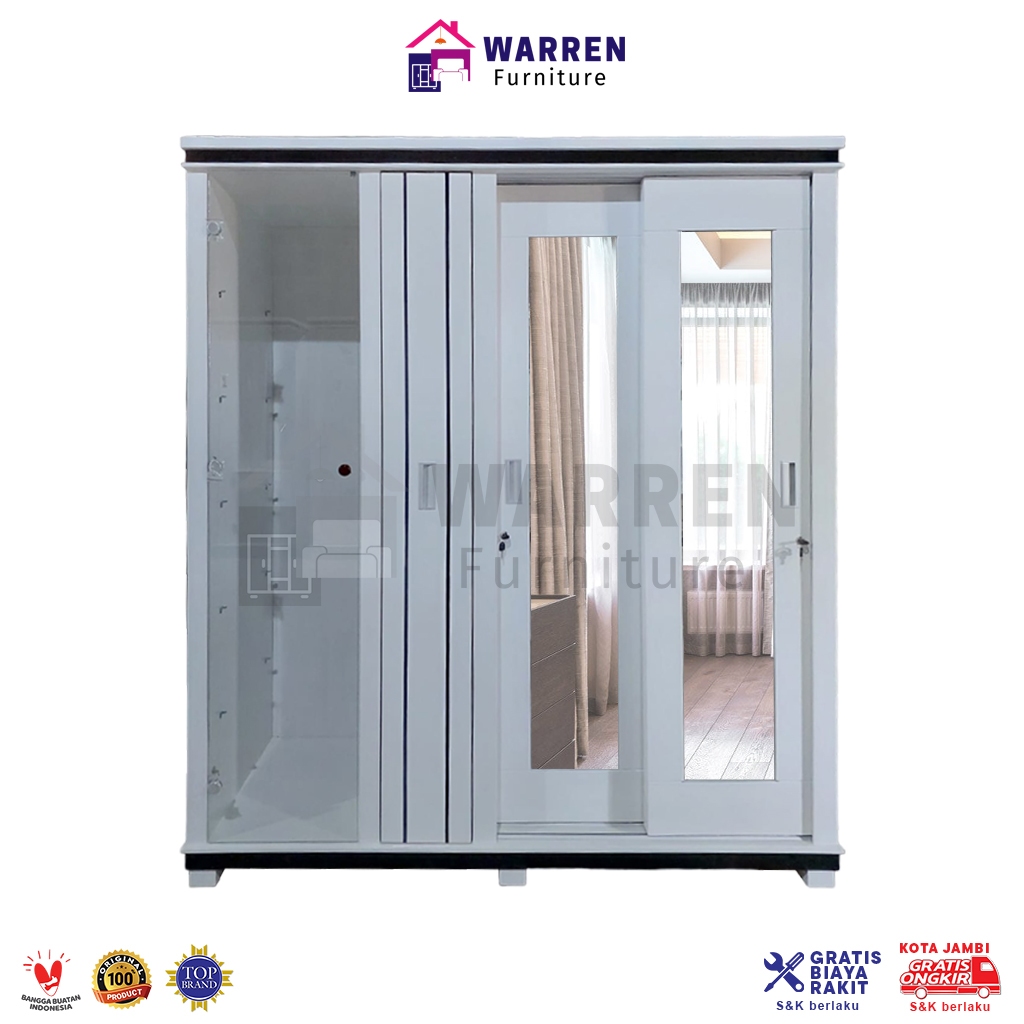Lemari pakaian hijab + tas cermin / Lemari multiplex / Lemari cermin + hijab dan tas