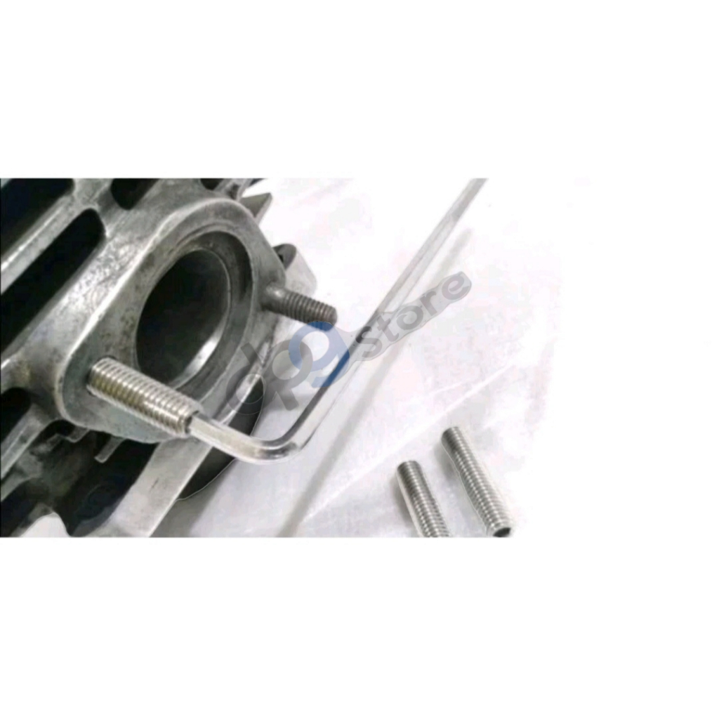 BAUT L TANAM DAN MUR KNALPOT YAMAHA ALFA SIGMA STAINLESS BAJA SATUAN