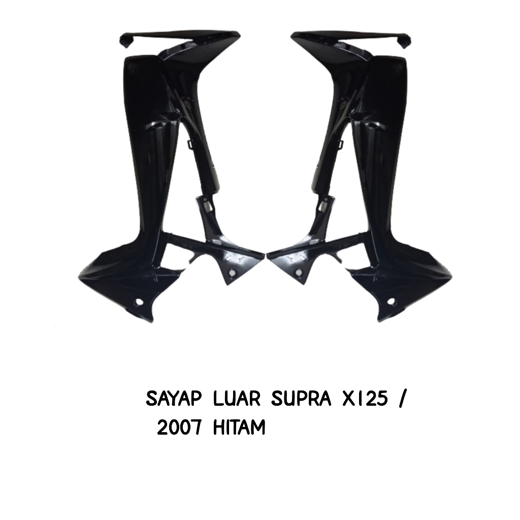 SAYAP LUAR SUPRA X 125 2007 - 2012 / LEGSHIELD LUAR SUPRA 125 07 HITAM / SAYAP LUAR SUPRA BATMAN HIT
