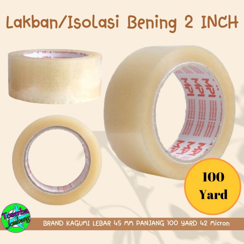 

Lakban / Isolasi Bening 2 INCH 100 YARD Kualitas Bagus