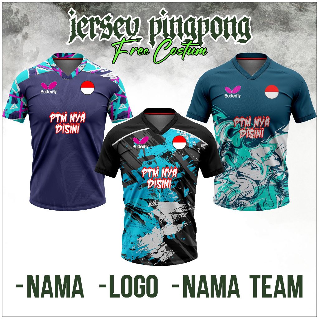 TENIS MEJA JERSEY KAOS JERSEY PINGPONG FULL PRINTING GRATIS NAMA