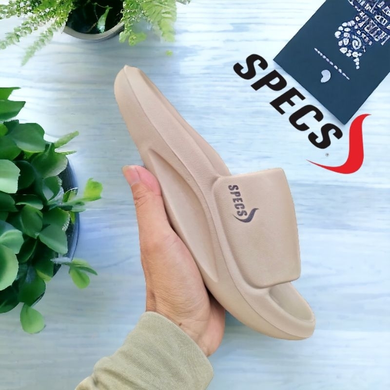 SANDAL SLIDE SHOW SPECS ORIGINAL SANDAL SLIDDE PRIA CREAM BLACK