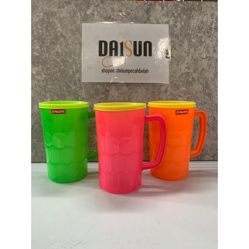 GELAS PLASTIK TUTUP GELAS CANTIK WARNA CERAH DSG0019