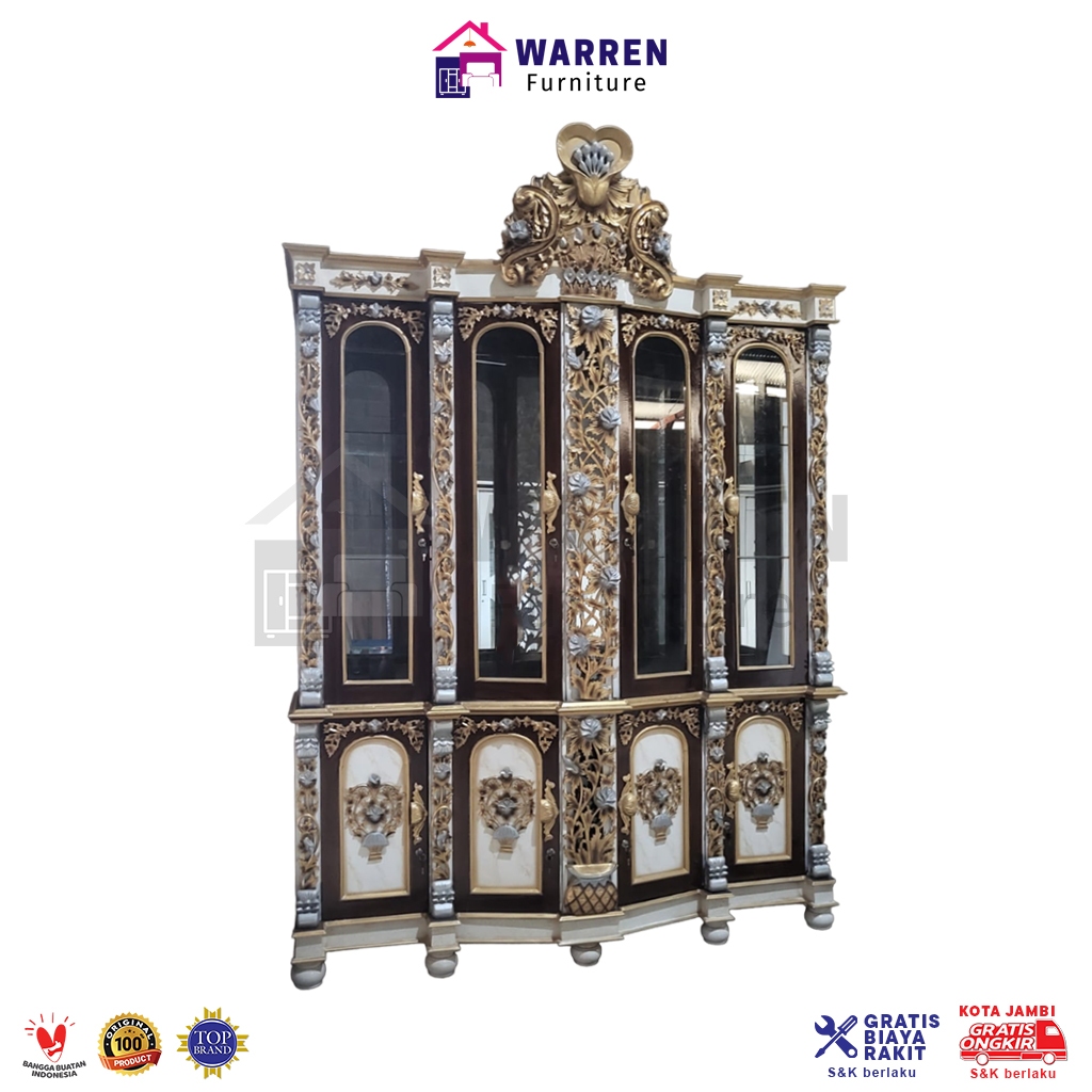 lemari hias jati jepara / lemari hias / bufet pajangan / bufet hias jati jepara - Bft. 4pt Shima mar