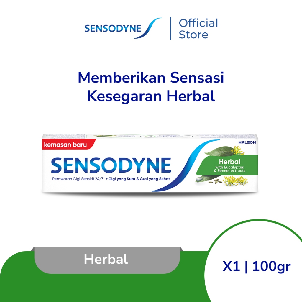 Sensodyne Toothpaste Pasta Gigi Sensitif Sensasi Kesegaran Herbal 100gr