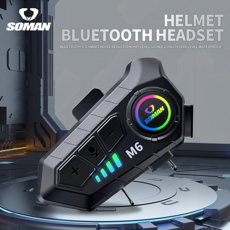 INTERCOM HELM SOMAN M6 SHARING HEADSET HELMET BLUETOOTH VARIAN M-6 INTERCOME
