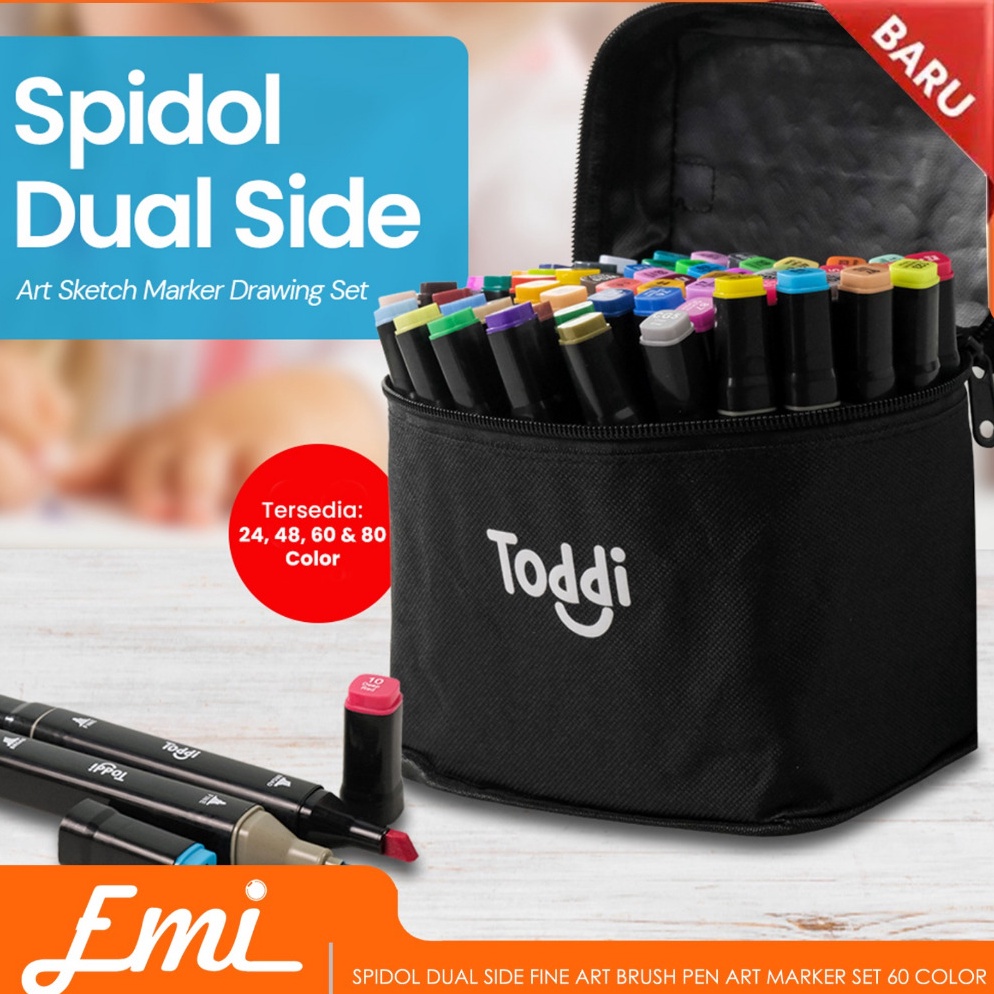 

ART N45V Spidol Dual Side Stabilo Fine Art Brush Pen Art Marker Set 24 48 6 8 Color