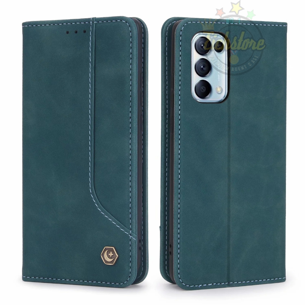 Case Oppo Reno 5 5G Wallet Extra Pocket Premium Full 360 Degree Mewah Casing Flip Cover Auto Lock Ke