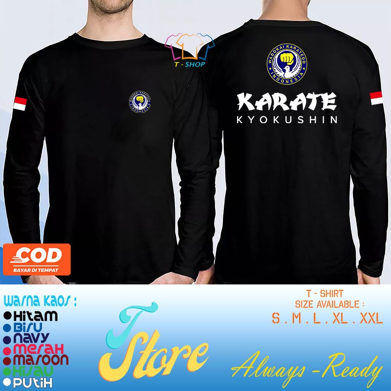 Kaos Lengan Panjang Wadokai Karate-DO Kyokushin Indonesia Baju Distro