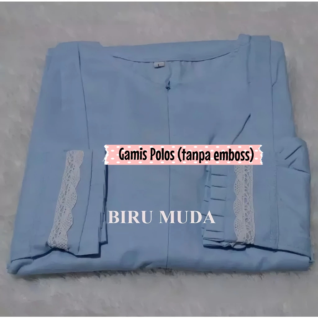 Gamis Dress L / XL Jumbo Polos Busui Bahan Katun 100% Berkualitas Warna Biru Muda Blue Ocean Langit