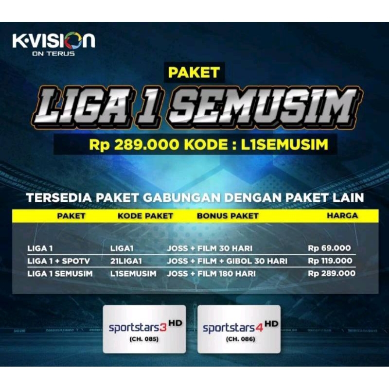 K-Vision Paket Liga 1 Bromo Cartenz Gol