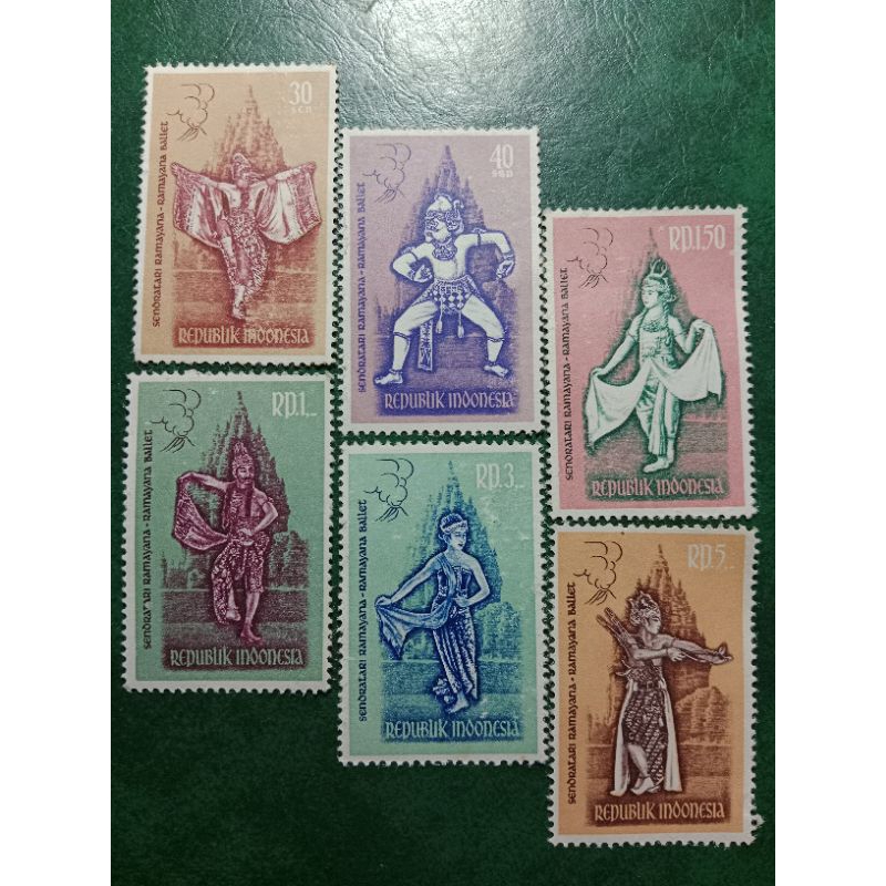 

Prangko Indonesia 6 pcs Ramayana tahun 1962 UN USED