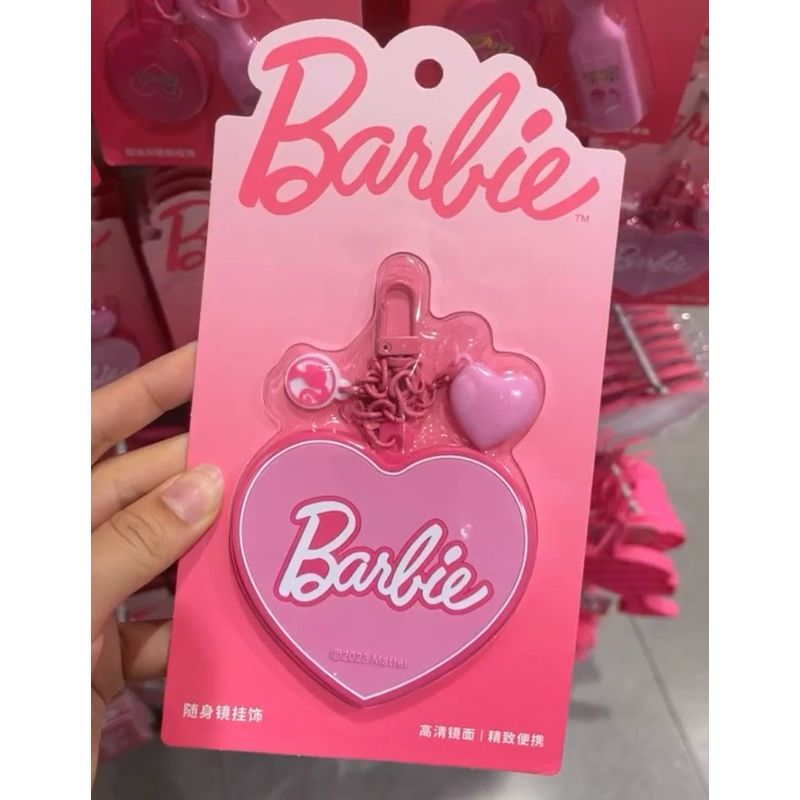 Jastipbecca miniso x barbie kaca gantungan gagang kaca mirror small mirror kaca lipat