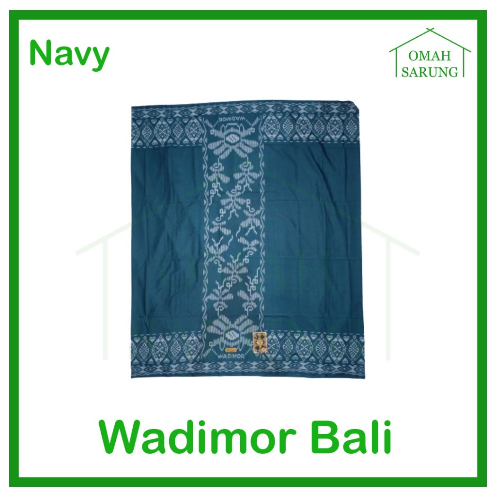 Sarung Tenun Wadimor Bali Kembang 555 Warna Navy Original Premium OMAH SARUNG