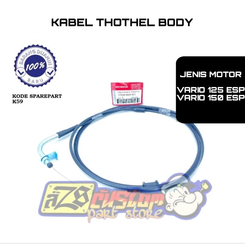 KABEL GAS KABEL GAS SET ATAS BAWAH HONDA VARIO 125 ESP VARIO 150 ESP K59
